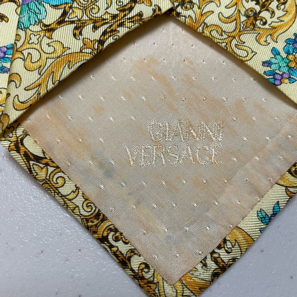 Vintage Gianni Versace Baroque Floral Bouquet‎ 100% Silk Tie READ B1 - Picture 5 of 6